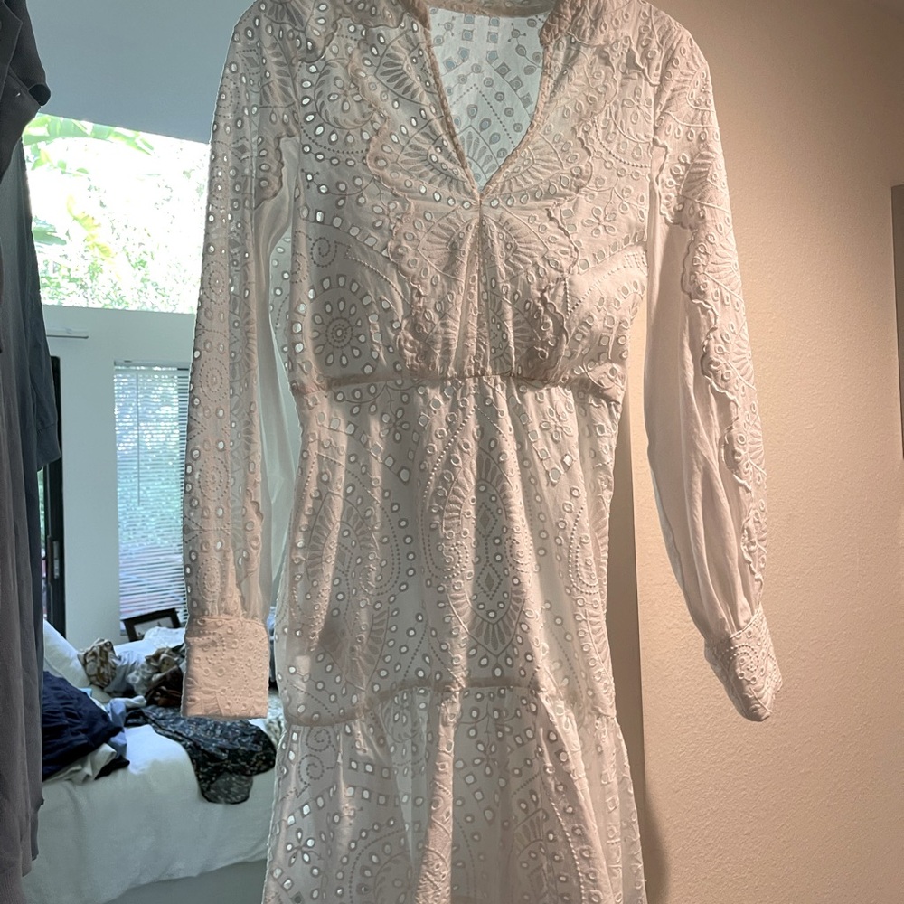 BCBG white eyelet dress NWT